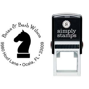 Chess Knight Round Address Stamp Body and Design