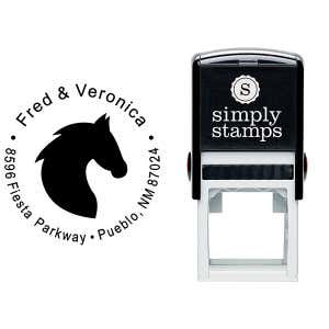 Solid Horse Head Round Address Stamp Body and Design