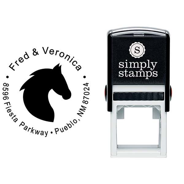 Solid Horse Head Round Address Stamp Body and Design