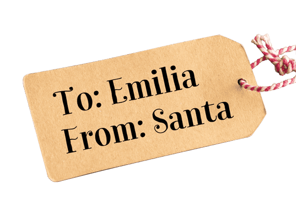 To From Santa1.5" Personalized Holiday Craft Stamp on Tag