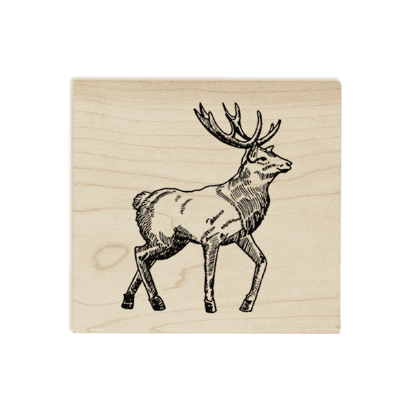 Reindeer Illustration 1.5" Holiday Craft Stamp