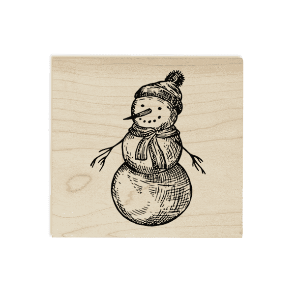 Snowman Illustration 1.5" Holiday Craft Stamp