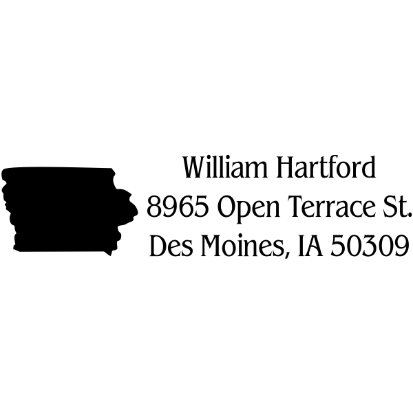 Iowa Return Address State Address Stamp
