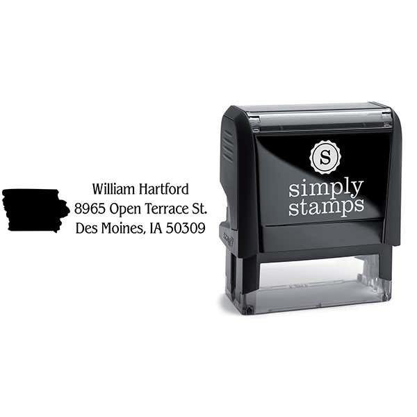Iowa Return Address Stamp Body and Design