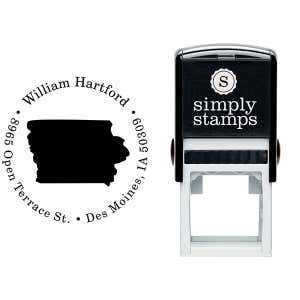 Iowa Round Address Stamp Body and Design