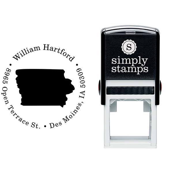 Iowa Round Address Stamp Body and Design