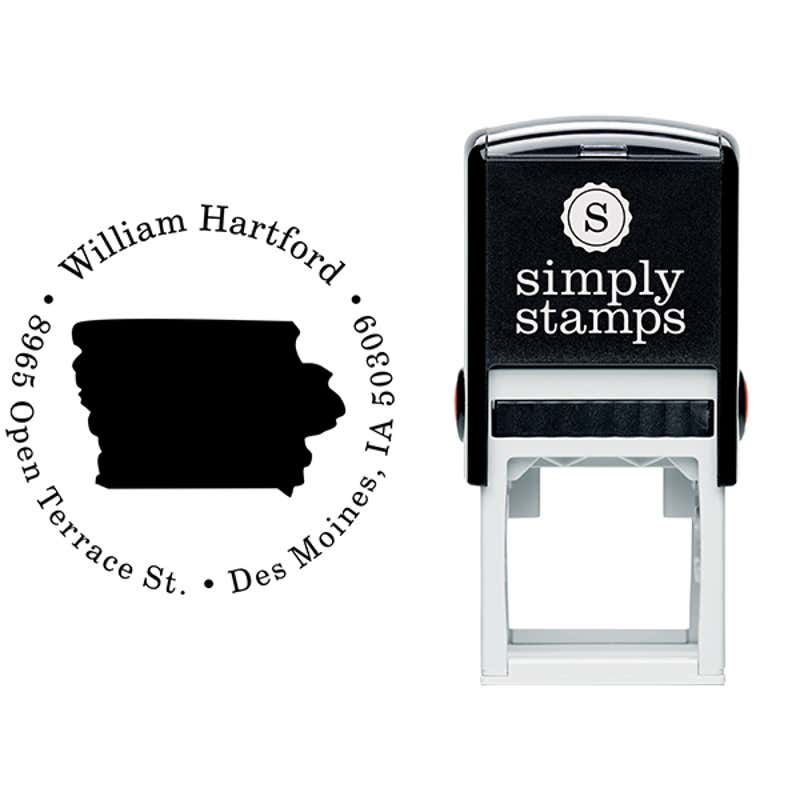 Iowa Round Address Stamp Body and Design
