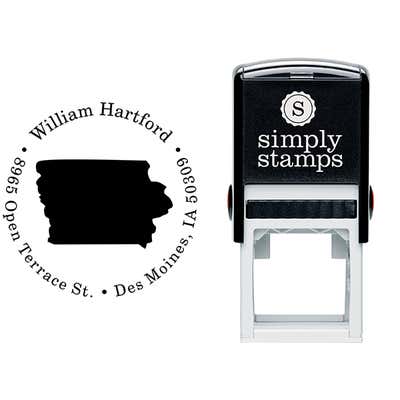 Iowa Round Address Stamp - alternate view