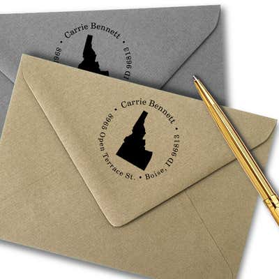 Idaho Round Address Stamp - alternate view