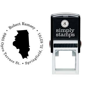 Illinois Round Address Stamp Body and Design