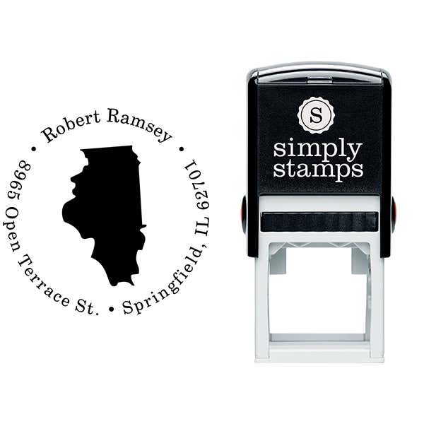 Illinois Round Address Stamp Body and Design