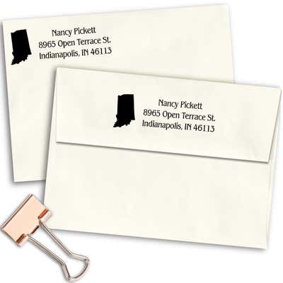 Indiana Return Address Stamp - alternate view