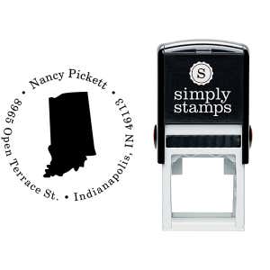 Indiana Round Address Stamp Body and Design