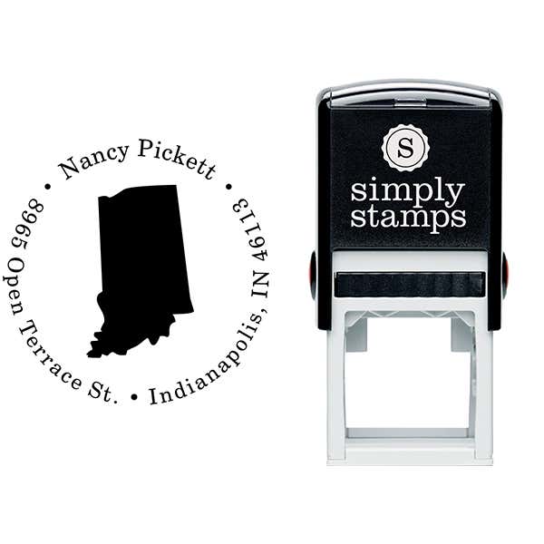 Indiana Round Address Stamp Body and Design