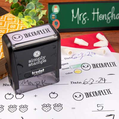 Incomplete Sad Face Teacher Stamp - alternate view