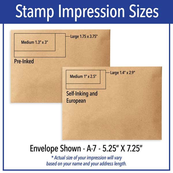Stamp Impression Sizes