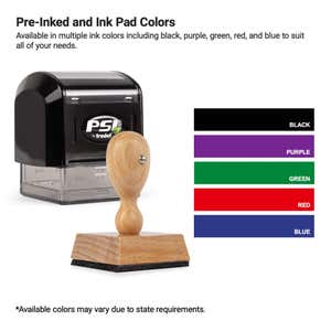 The pre-inked stamp ink color options