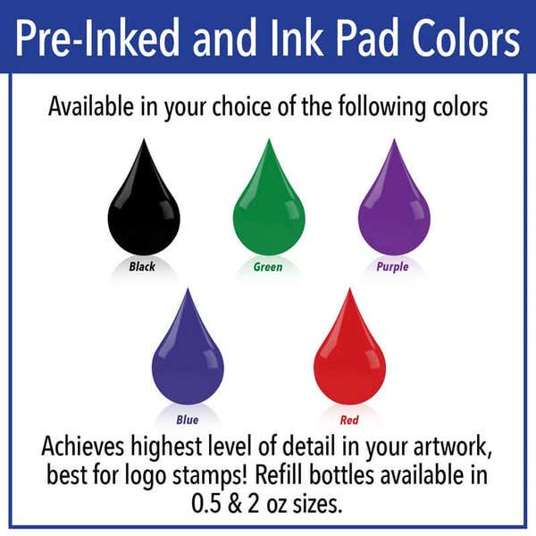 Pre-Inked and Ink Pad Color Options