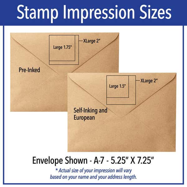 Stamp Impression Size Options