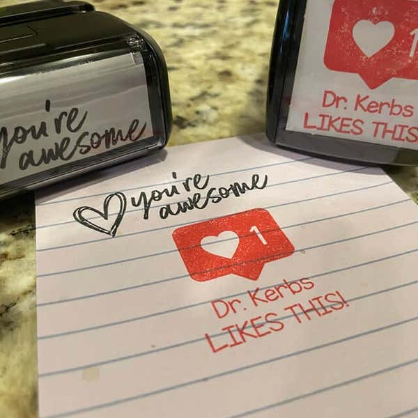 Example of the Instagram Like Grading Teacher Stamp