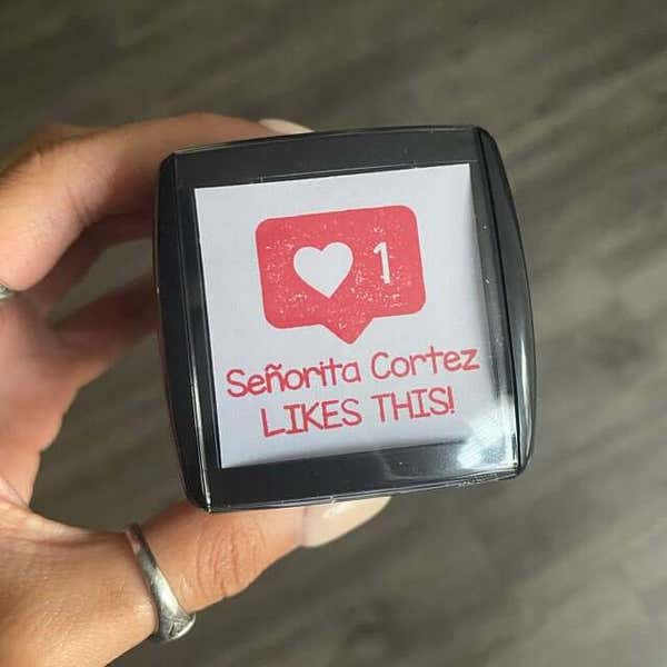 An example of Instagram Like Grading Teacher Stamp