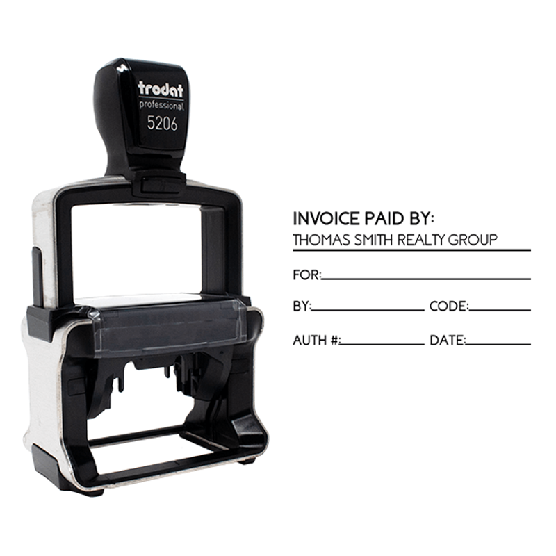 Invoiced Paid By Custom Business Name Form Stamp with Body