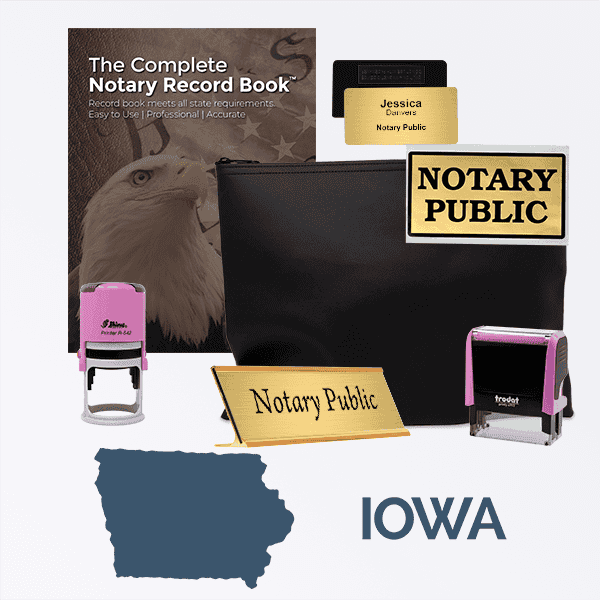 Iowa Pink Deluxe Notary Kit