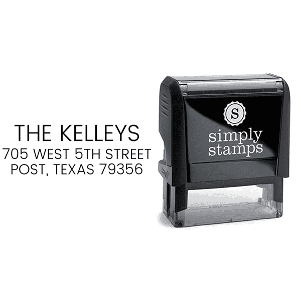 Kelley Custom 3 Line Address Stamp