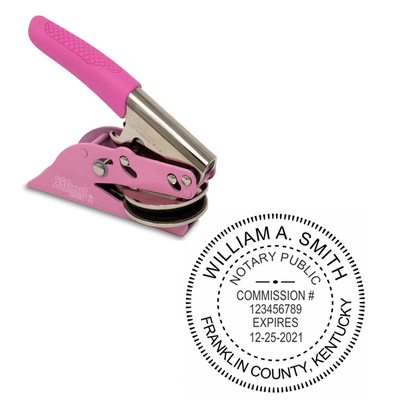Kentucky Notary Round Pink Seal Embosser - alternate view