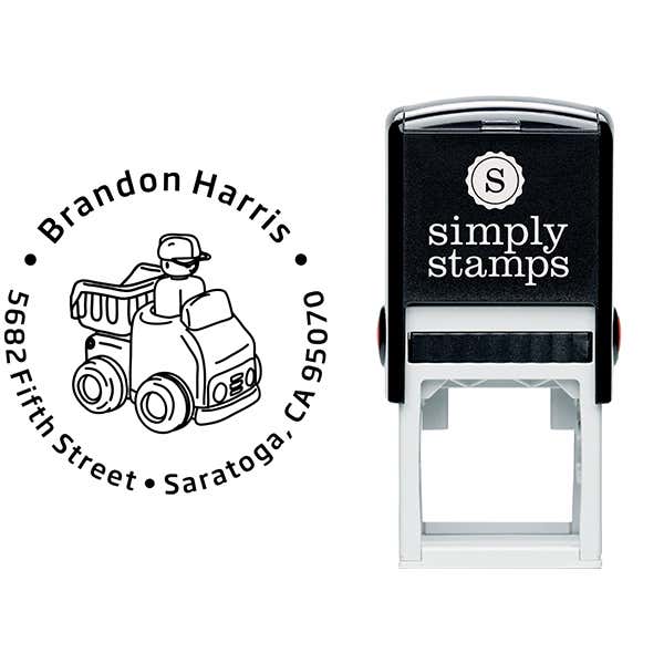 Dump Truck Return Address Stamp Body and Design