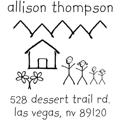 Family Doodle Return Address Stamp