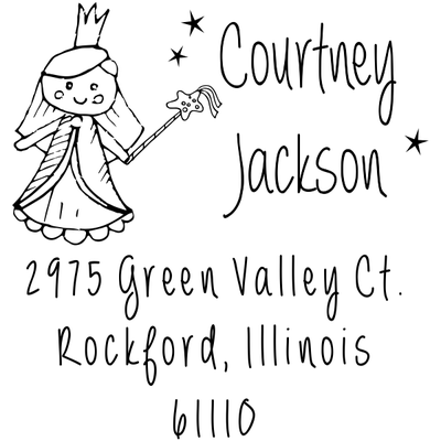 Fairy Princess Doll Return Address Stamp