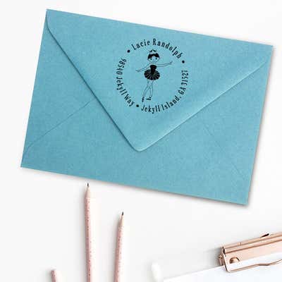 Ballerina Return Address Stamp - alternate view