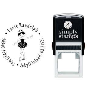 Ballerina Return Address Stamp Body and Design