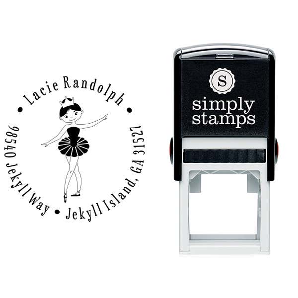 Ballerina Return Address Stamp Body and Design