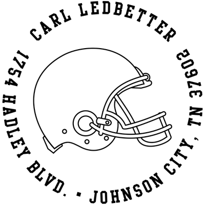 Football Helmet Return Address Stamp