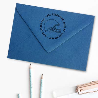 Football Helmet Return Address Stamp - alternate view