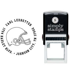 Football Helmet Return Address Stamp Body and Design
