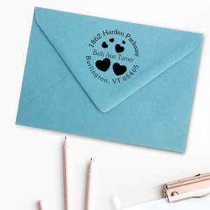 Lots of Hearts Address Stamp Imprint Example