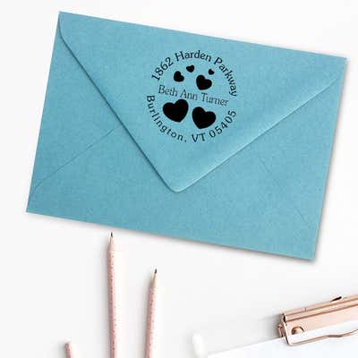 Lots of Hearts Address Stamp - alternate view