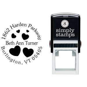 Lots of Hearts Address Stamp Body and Design