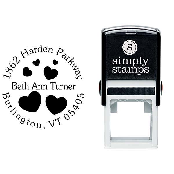 Lots of Hearts Address Stamp Body and Design