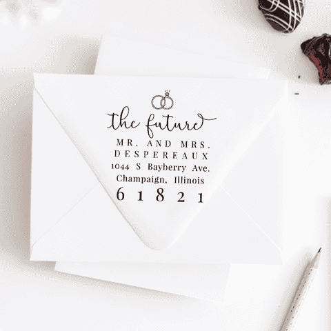 Future Mr. and Mrs. Rings Address Stamp