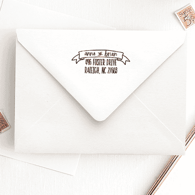 Hand Lettered His and Hers Address Stamp
