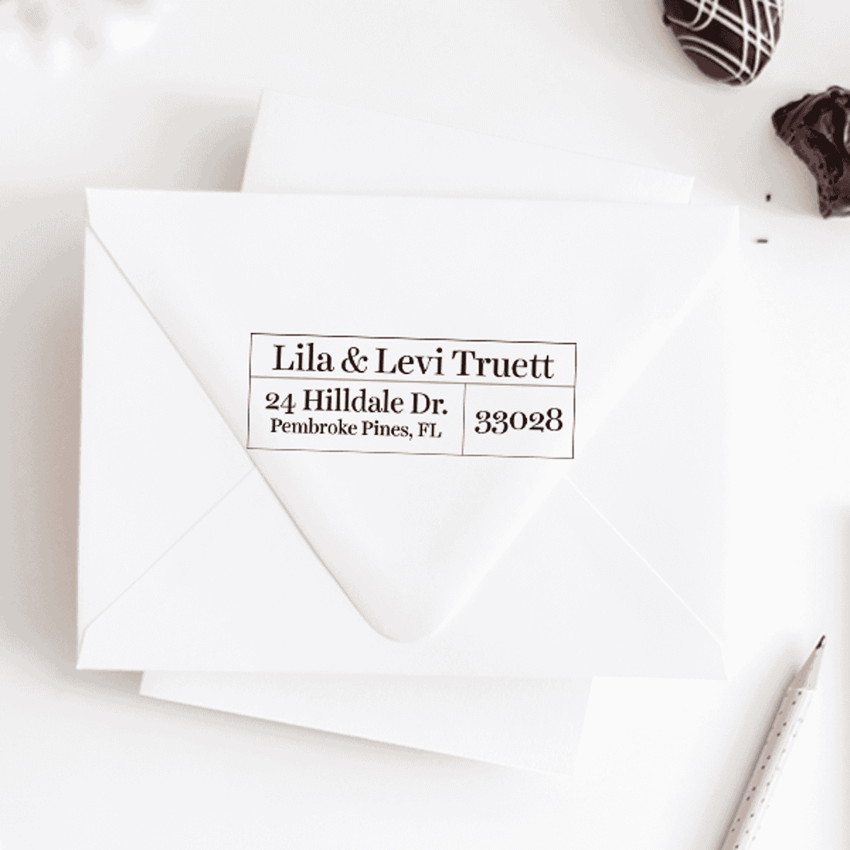 Minimalist Wedding Address Stamp