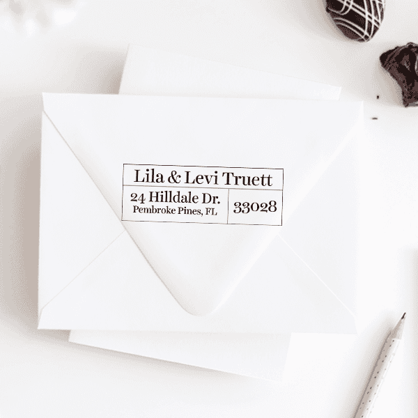 Minimalist Wedding Address Stamp