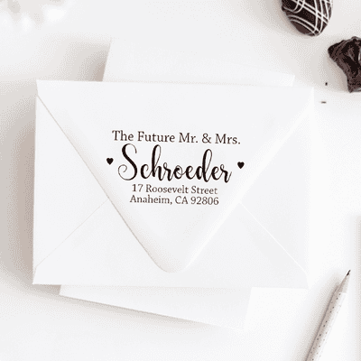 Future Mr. and Mrs. Rectangular Address Stamp