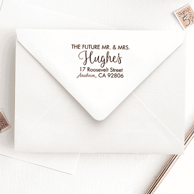 Future Mr. and Mrs. Modern Address Stamp