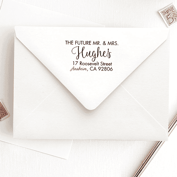 Future Mr. and Mrs. Modern Address Stamp