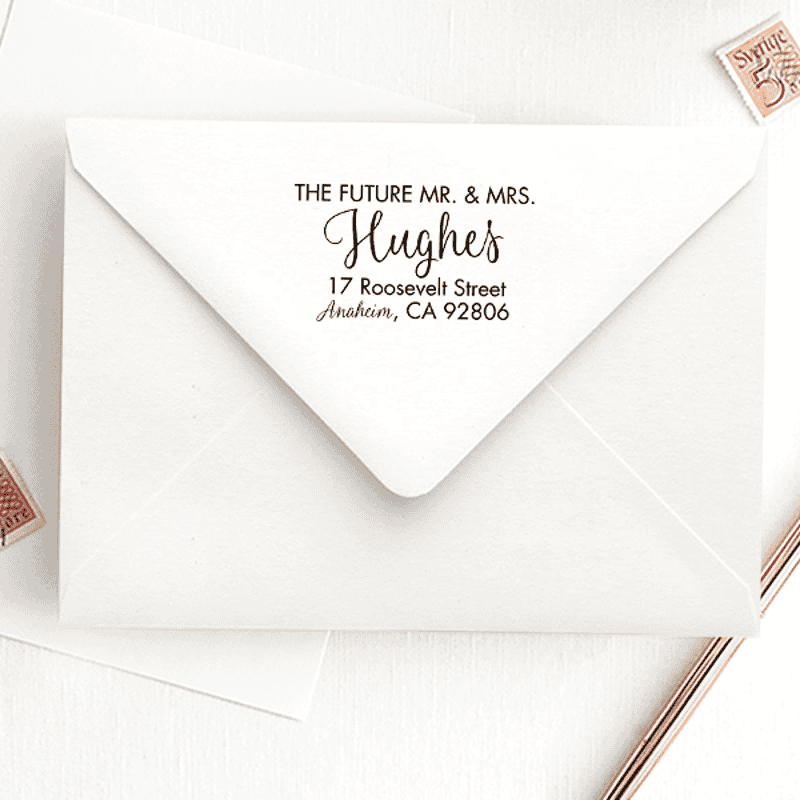 Future Mr. and Mrs. Modern Address Stamp